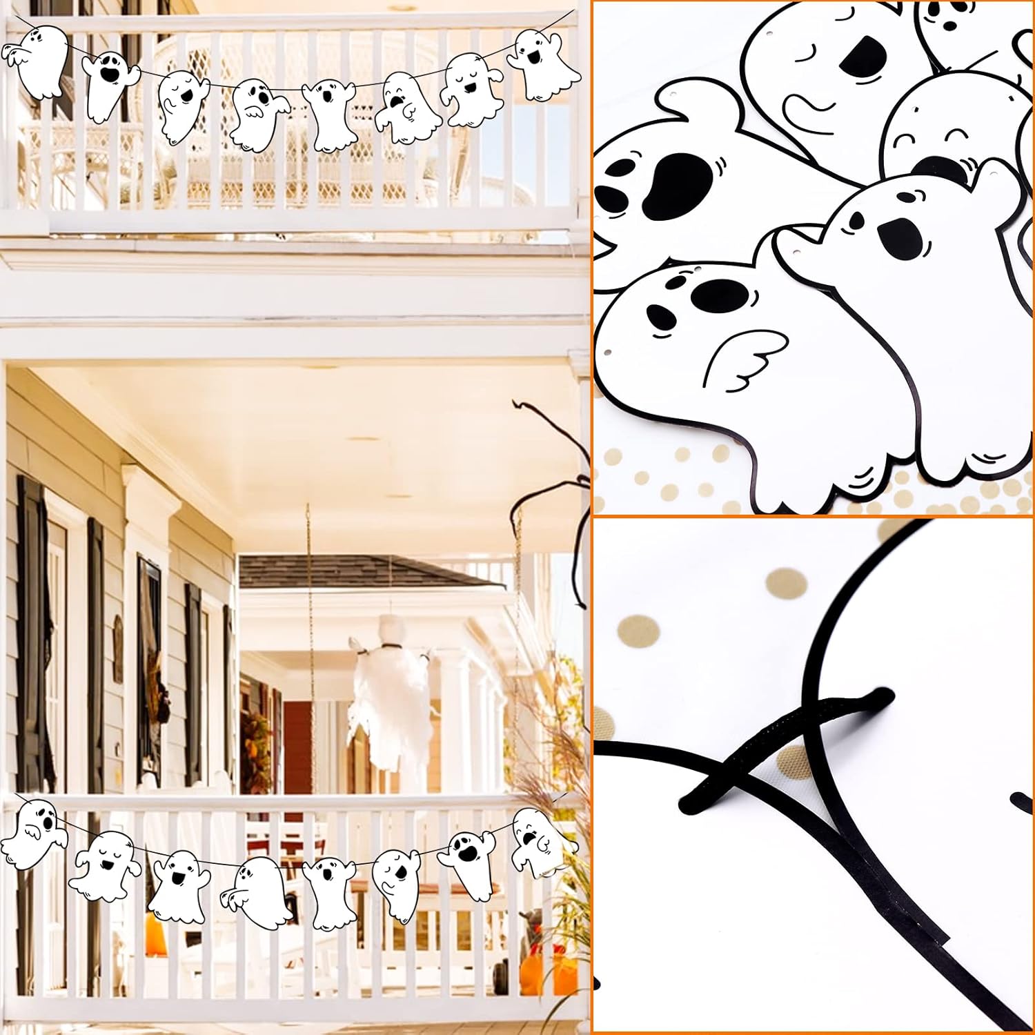 Cute Ghost Banner 2 Pack Halloween Decorations