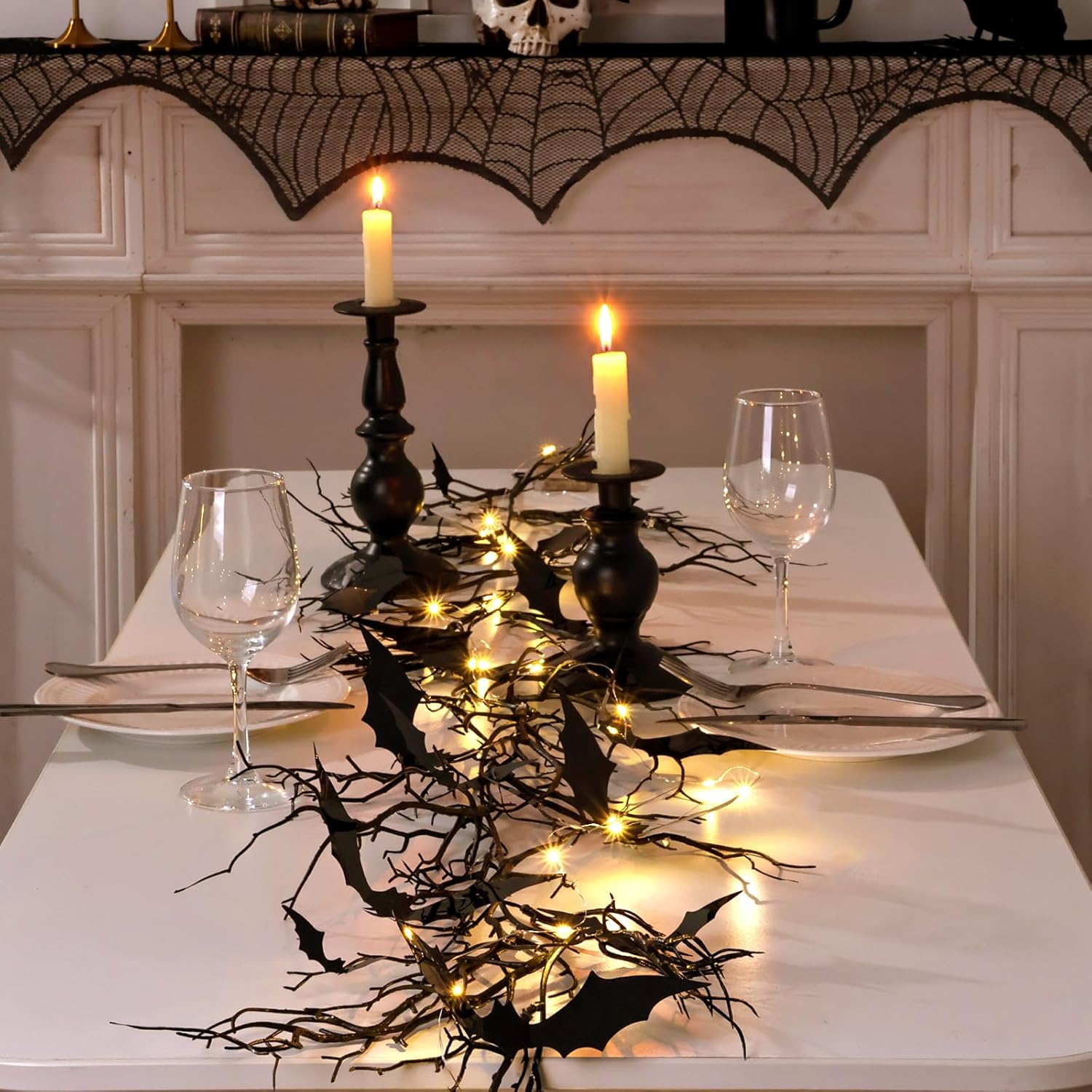 Gothic Halloween Banner with LED Lights
