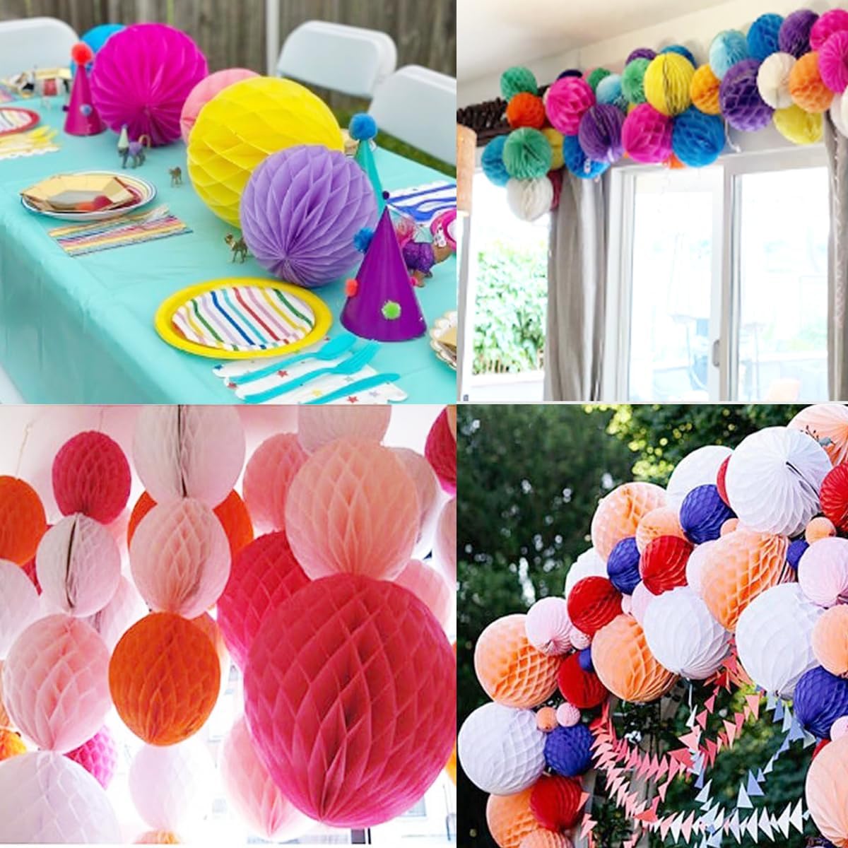 8pcs 10 Inch Paper Honeycomb Balls for Decor