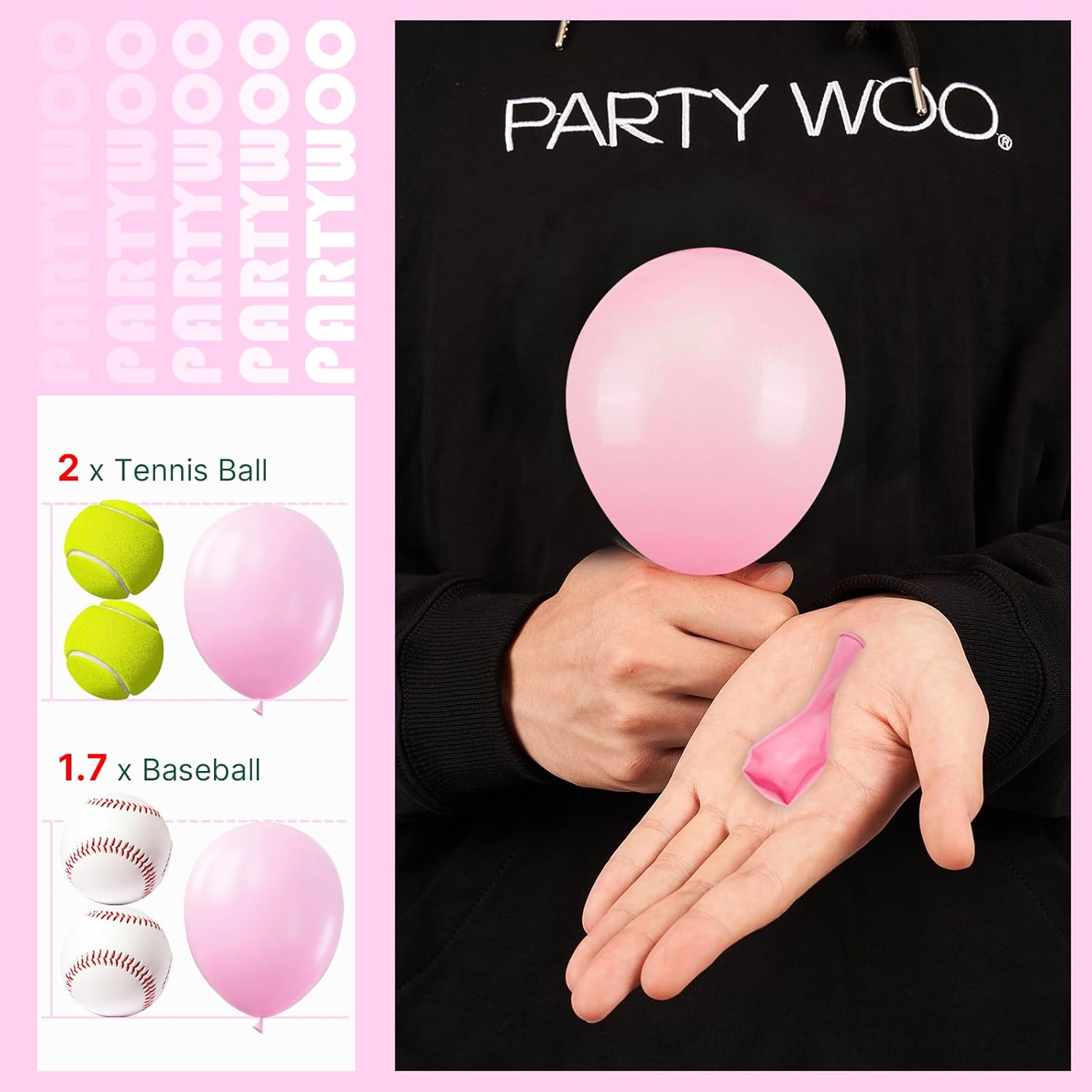 PartyWoo Light Pink Balloons 120pcs 5 Inch Decorations
