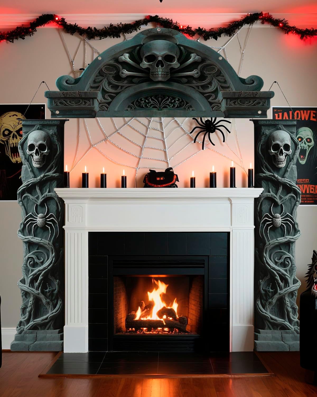 ALKB Halloween Door Banners 3 Pcs Cemetery Decor