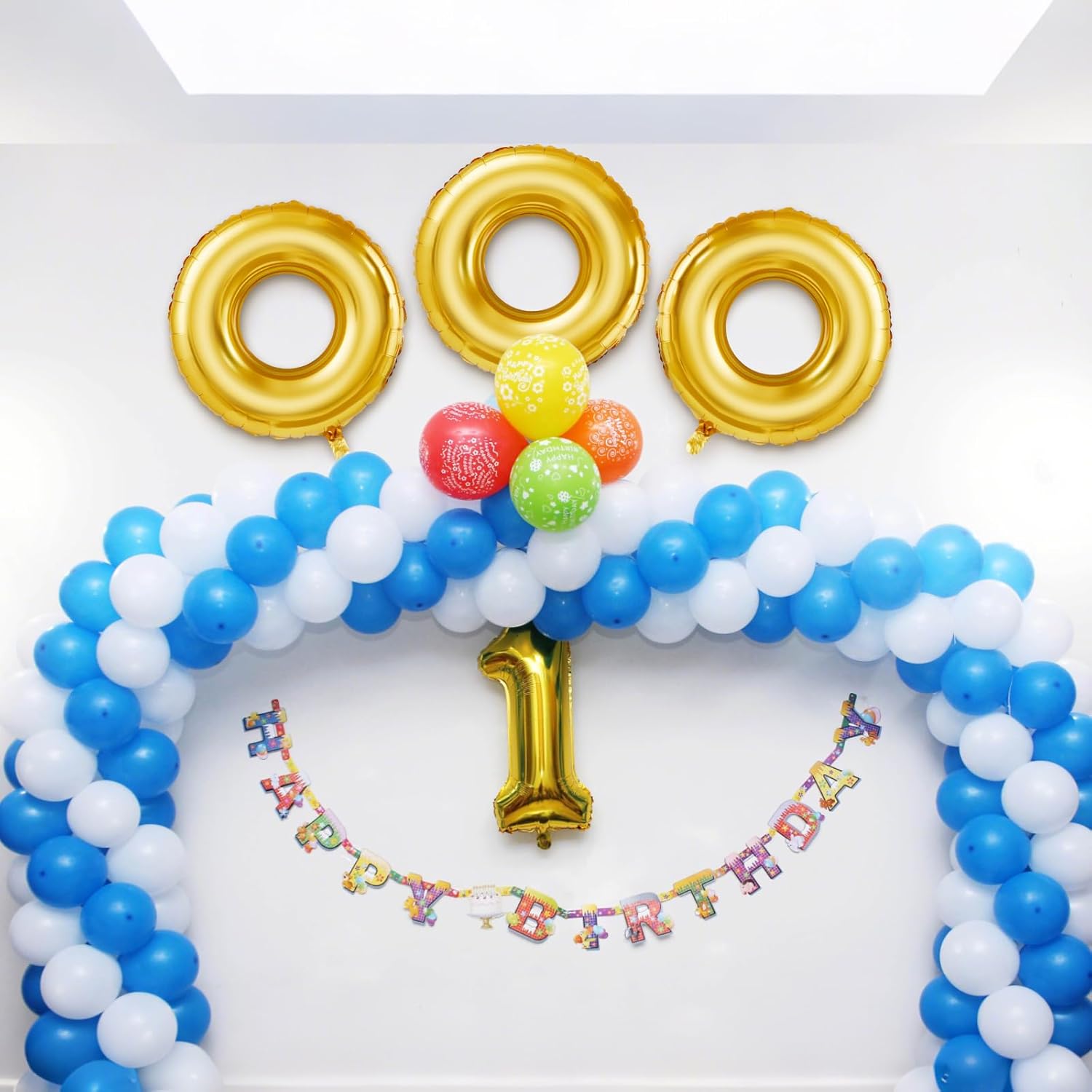 6 Pack Gold Ring Foil Balloons for Birthday Decorations