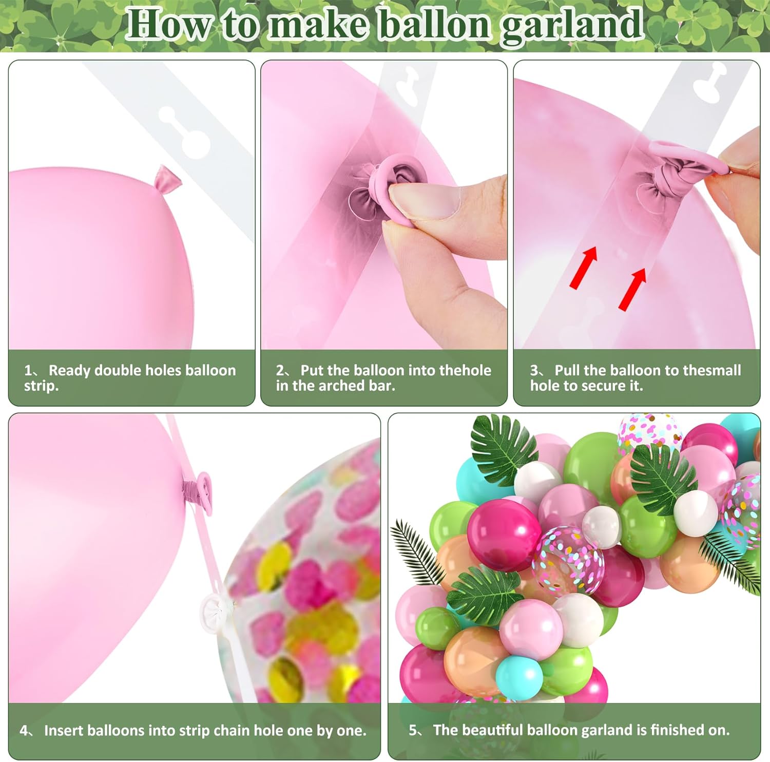 Amandir 140PCS Tropical Balloons Arch Garland Kit