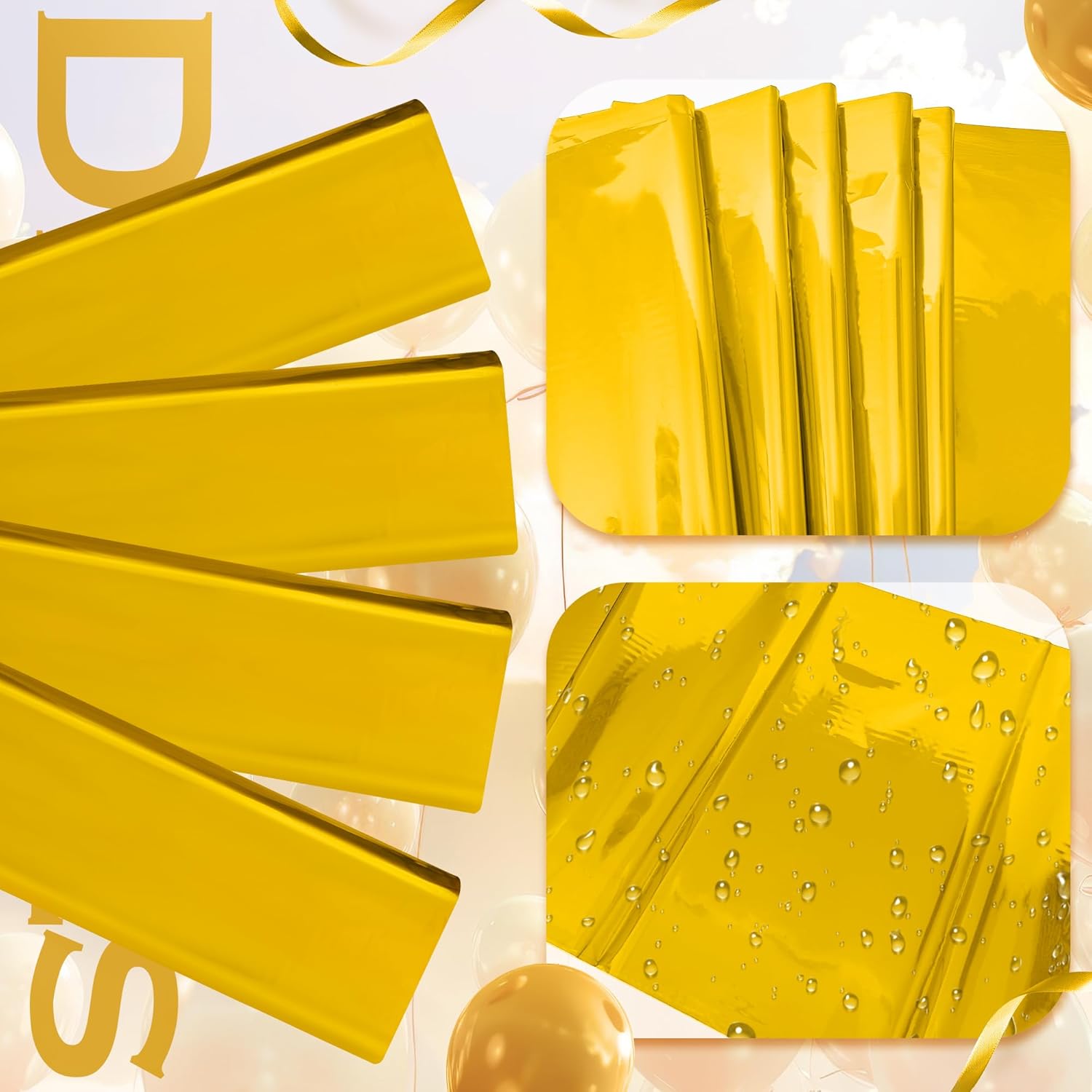 1 Piece Gold Foil Tablecloth 54x72 Inch Wedding Party Cover
