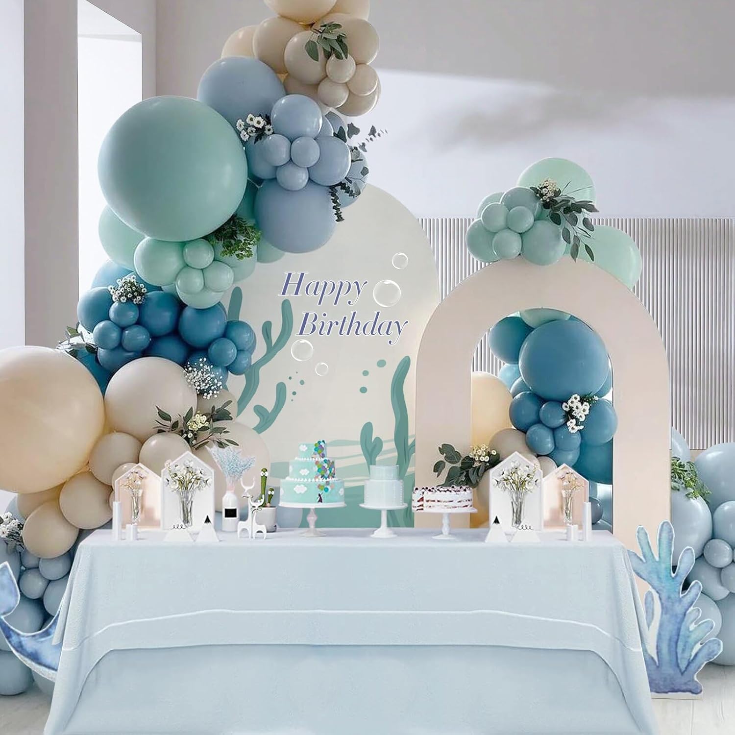 147pcs Ocean Themed Balloons Garland Arch Kit