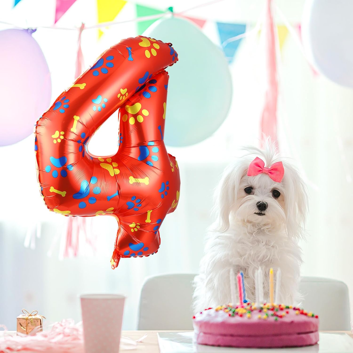 Leitee 40 Inch Giant Dog Paw Birthday Balloon