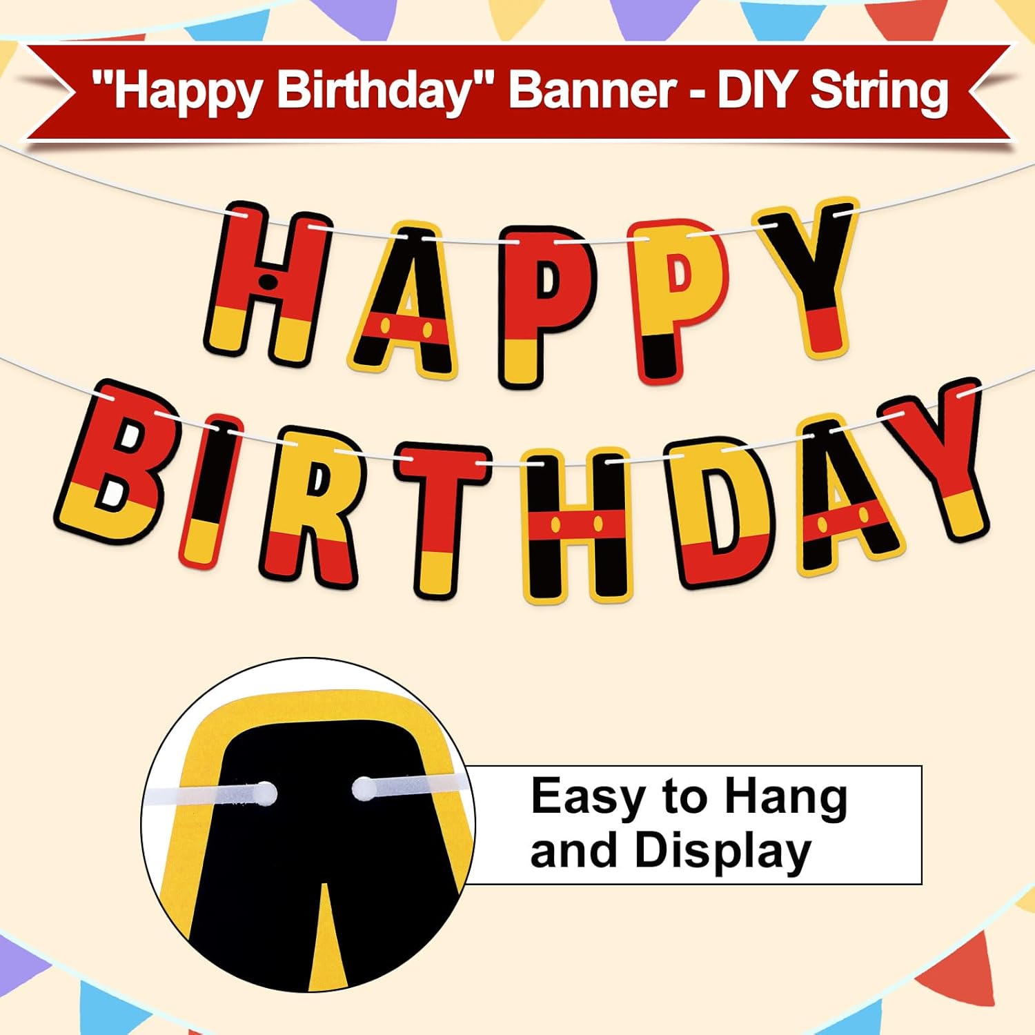 BOXOB Cartoon Birthday Garland Banner for Party Decorations
