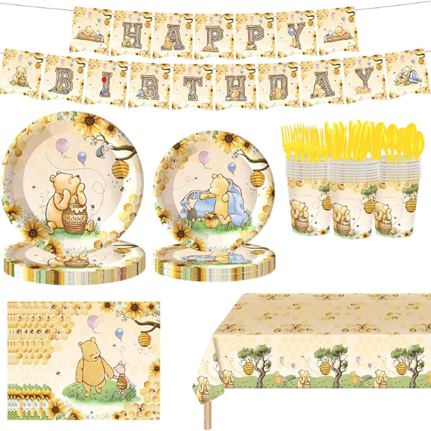 142pcs Bear Themed Baby Shower Party Decorations Set