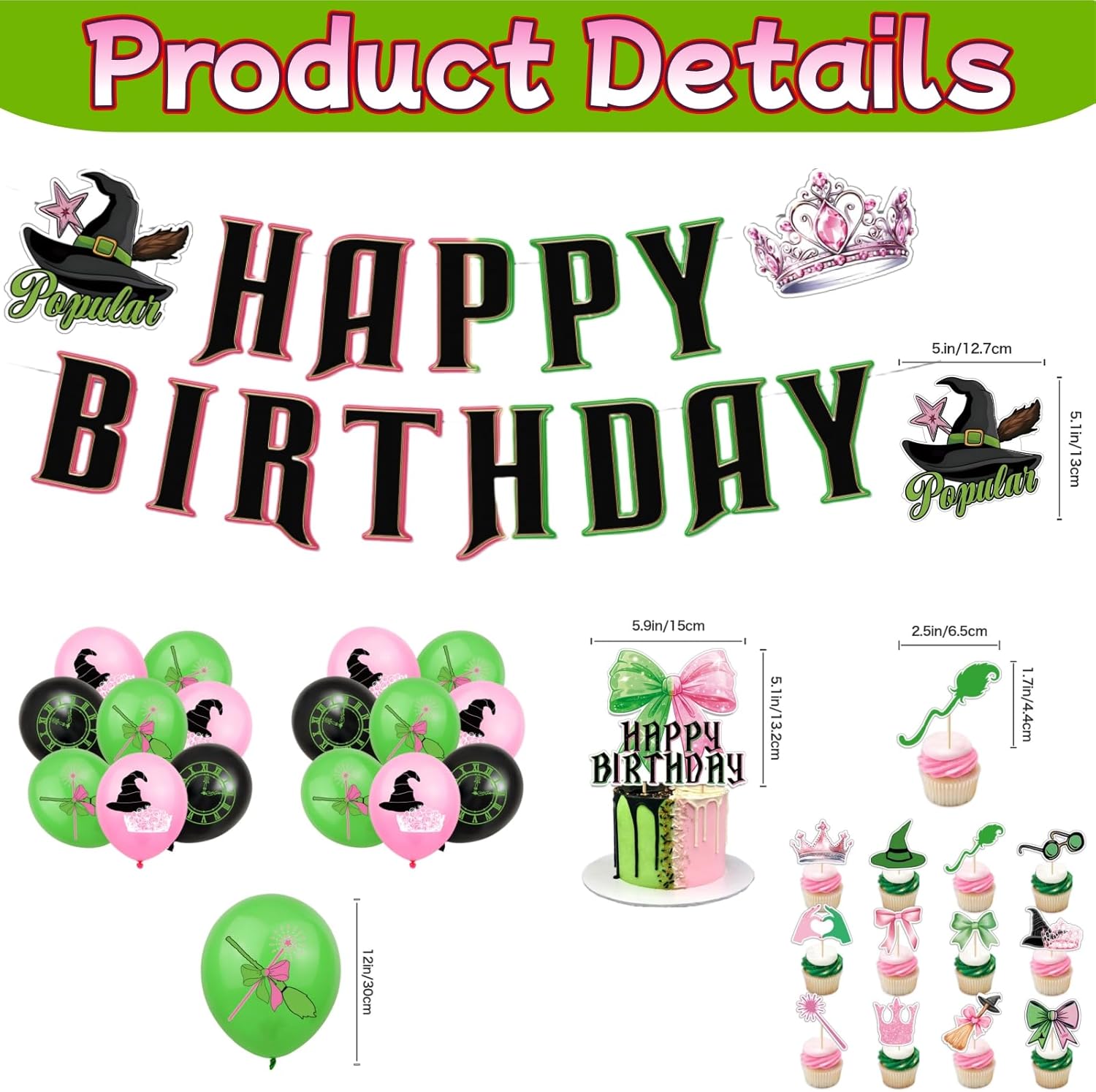 Witch Themed Birthday Party Decor Set