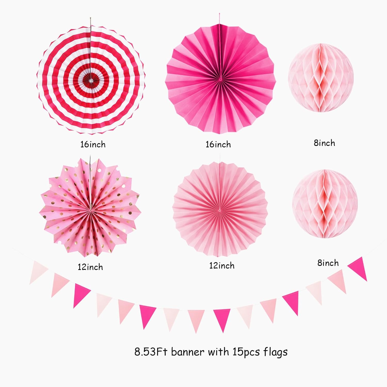 Rose Hot-Pink Party Decorations 20pcs Kit