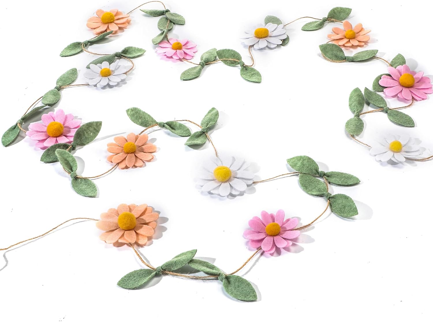 Janinka Daisy Felt Banner Garland for Parties and Birthdays