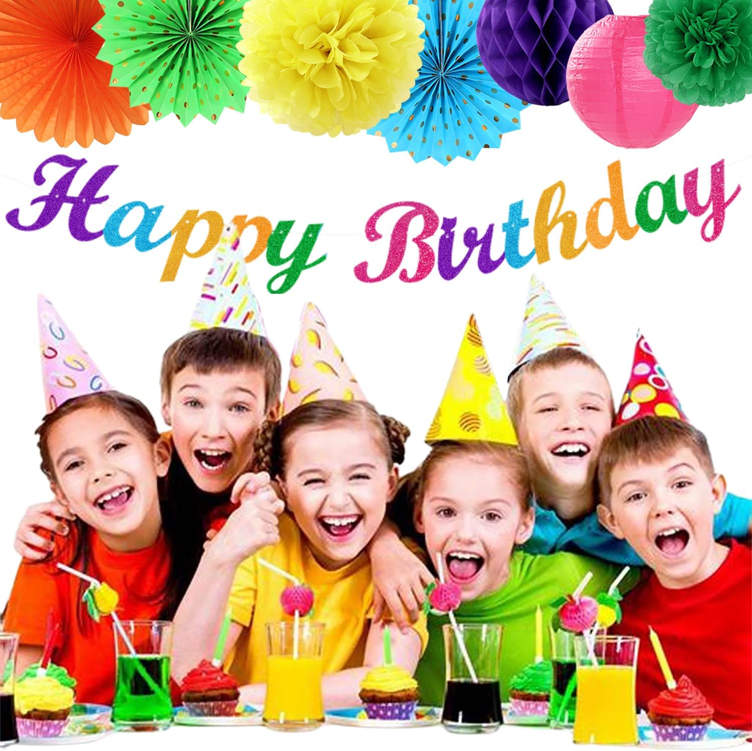 Rainbow Friends Birthday Party Decorations 21pcs Kit