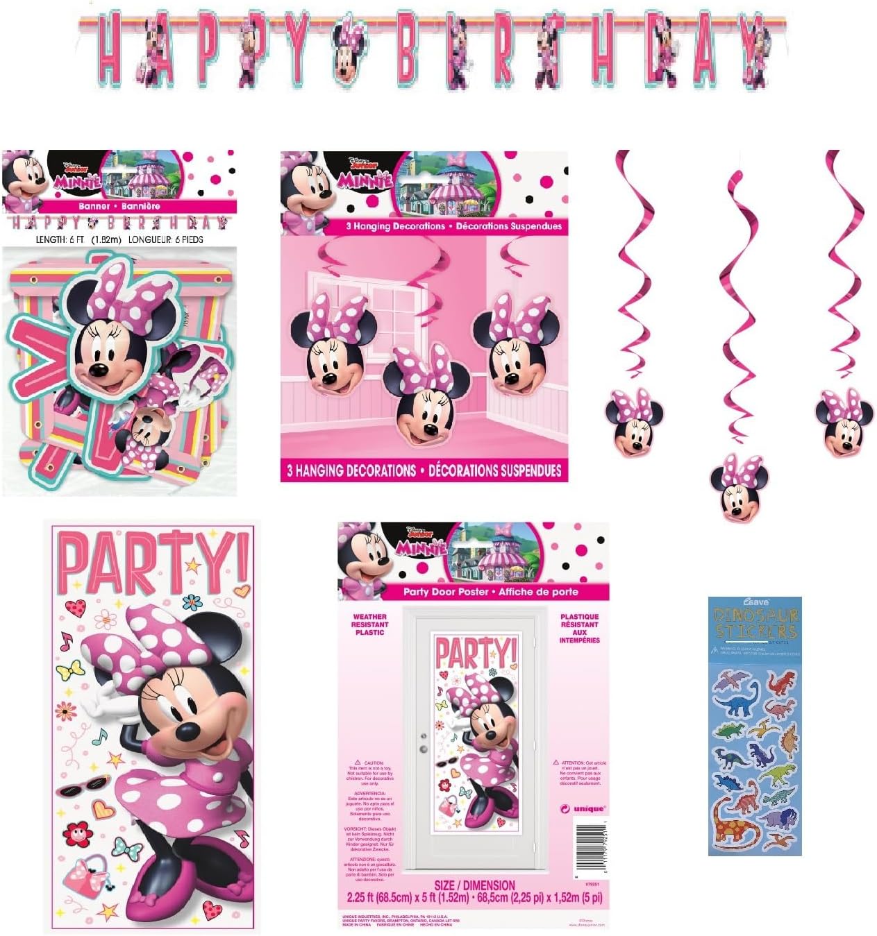 Disney Minnie Mouse Birthday Party Supplies Decoration Favor Bundle
