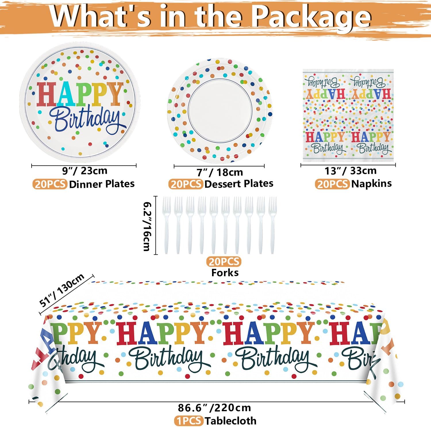 81 Pieces Rainbow Party Supplies for 20 Guests