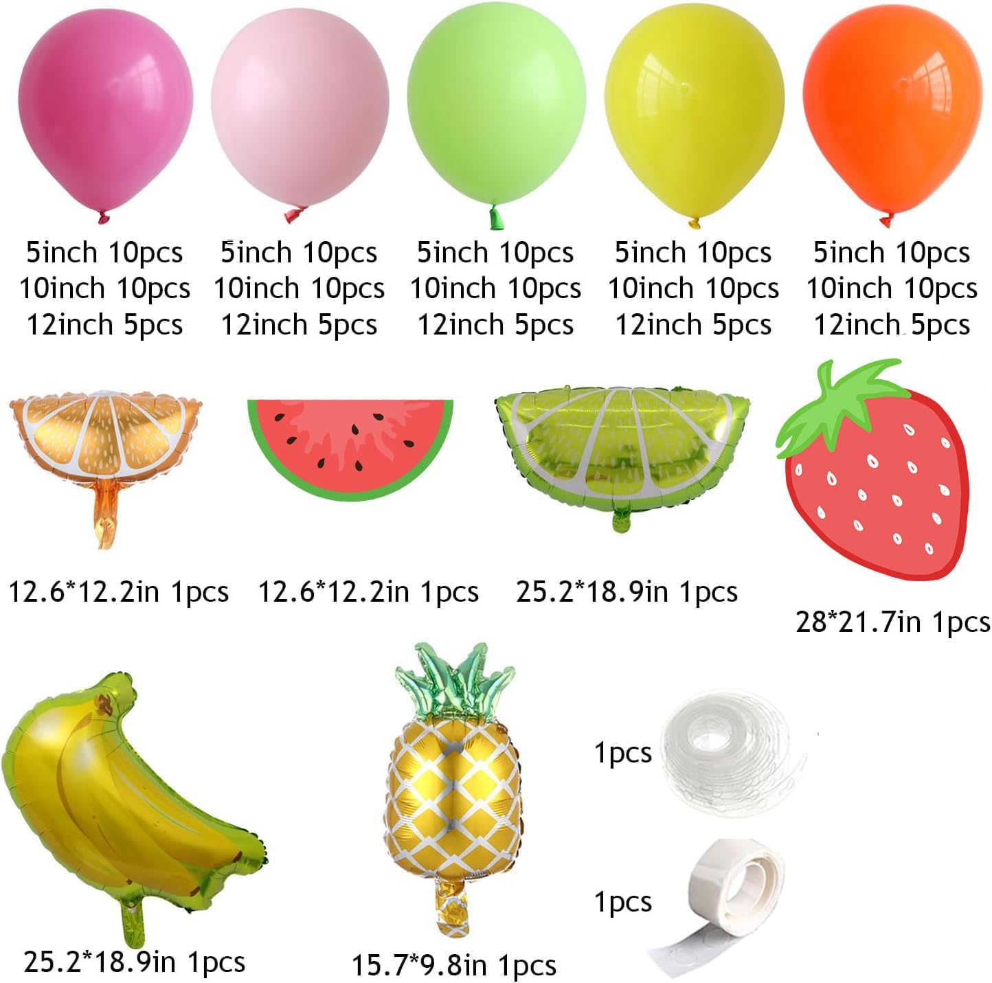 DUBEDAT Fruit Balloon Garland Kit for Birthday Party Decorations