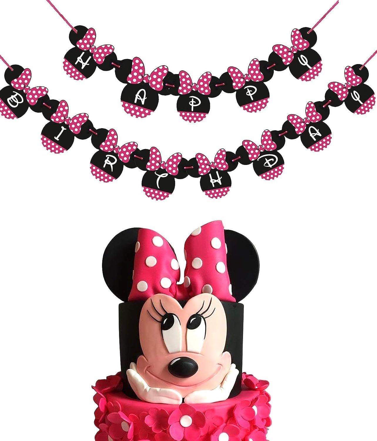 Minnie Mouse Birthday Banner with Pink Ears