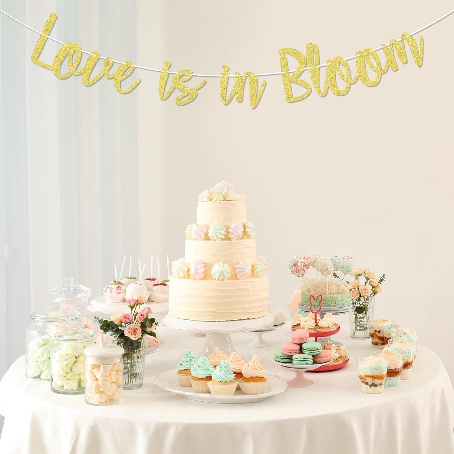 Love Is In Bloom Banner - Floral Bridal Shower Decor