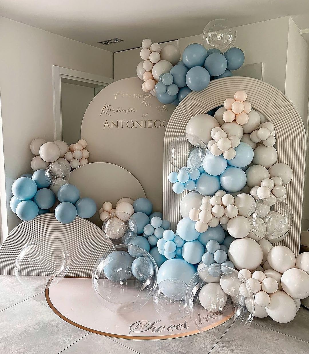 Dusty Blue Balloons Arch Kit with 134 pcs