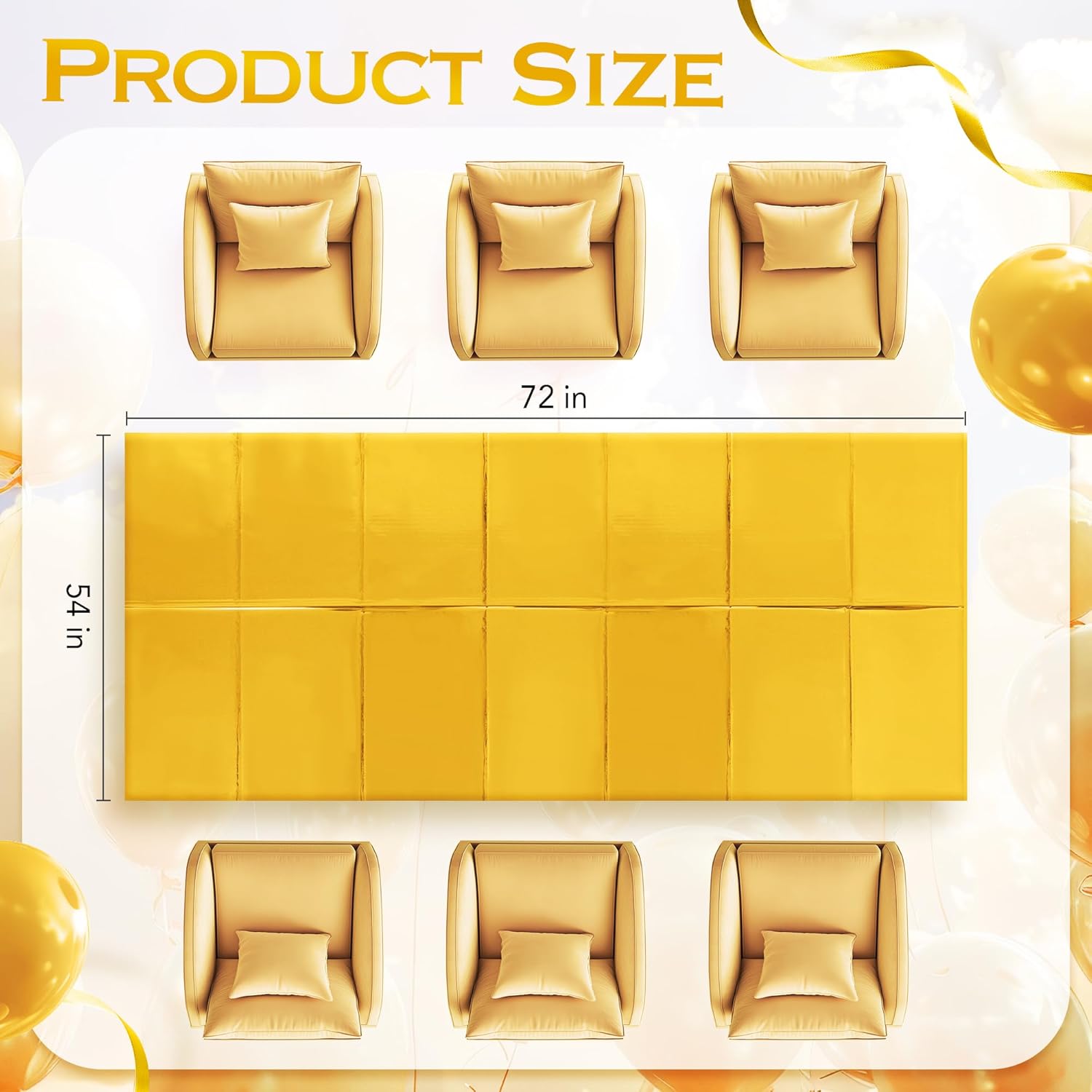 1 Piece Gold Foil Tablecloth 54x72 Inch Wedding Party Cover