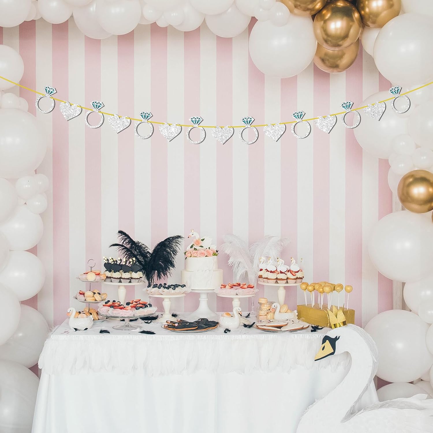 Diamond Ring Wedding Engagement Party Decor Banner