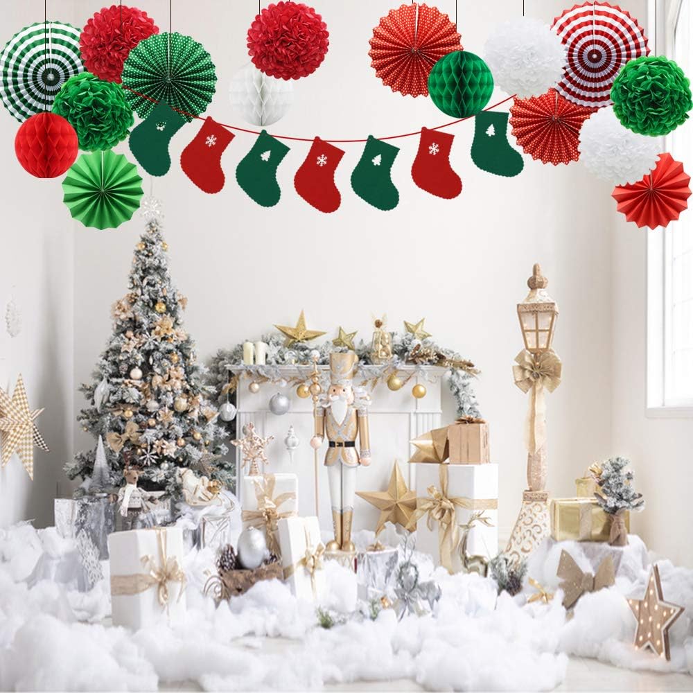 Christmas Decor Kit with Banners and Snowflake Garland