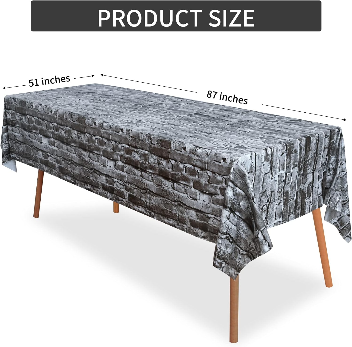 2 Pcs Cobblestone Tablecloth for Medieval Party Decorations