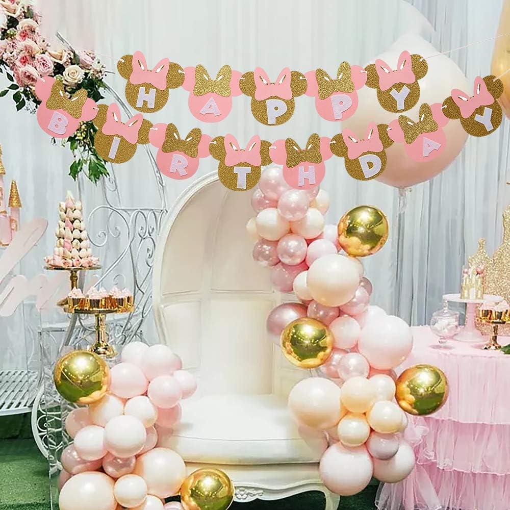 Minnie Themed 38pcs Party Decorations for Girls Birthday
