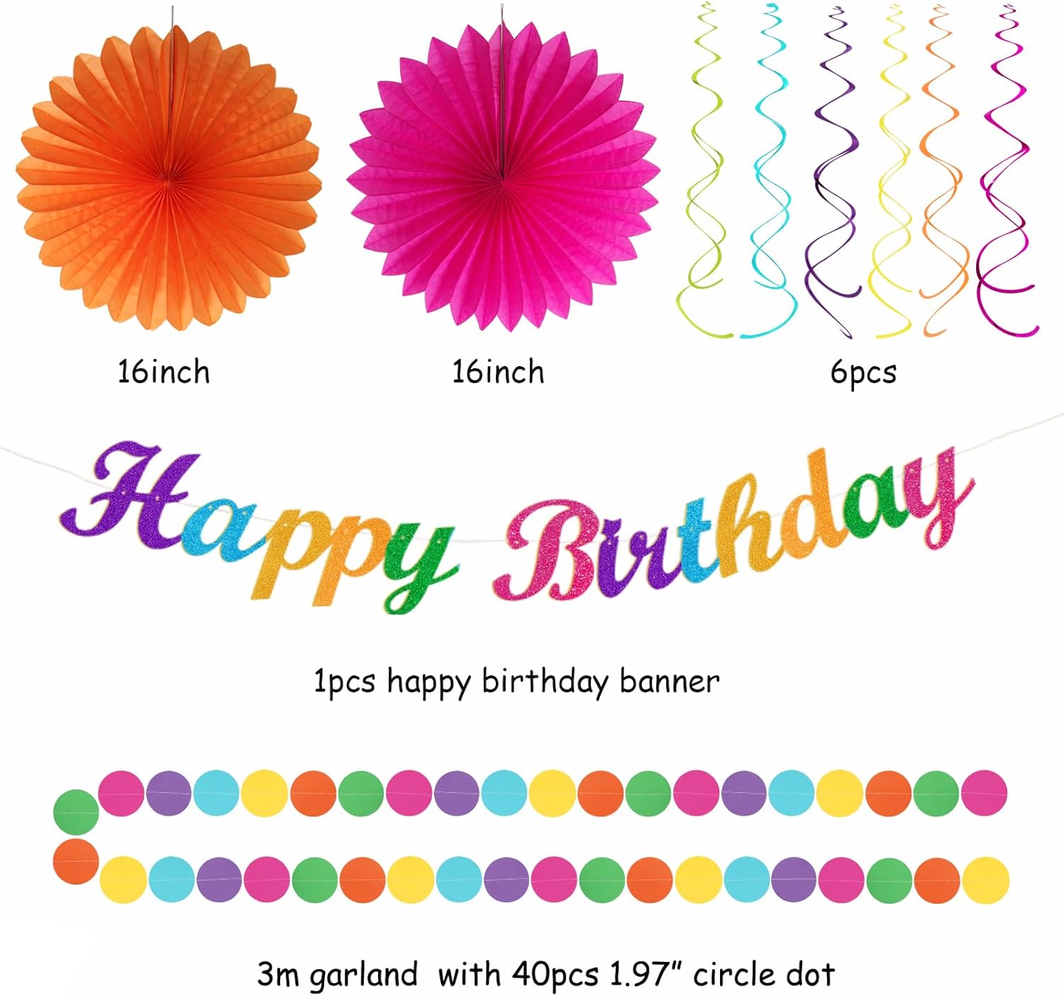 Rainbow Friends Birthday Party Decorations 21pcs Kit