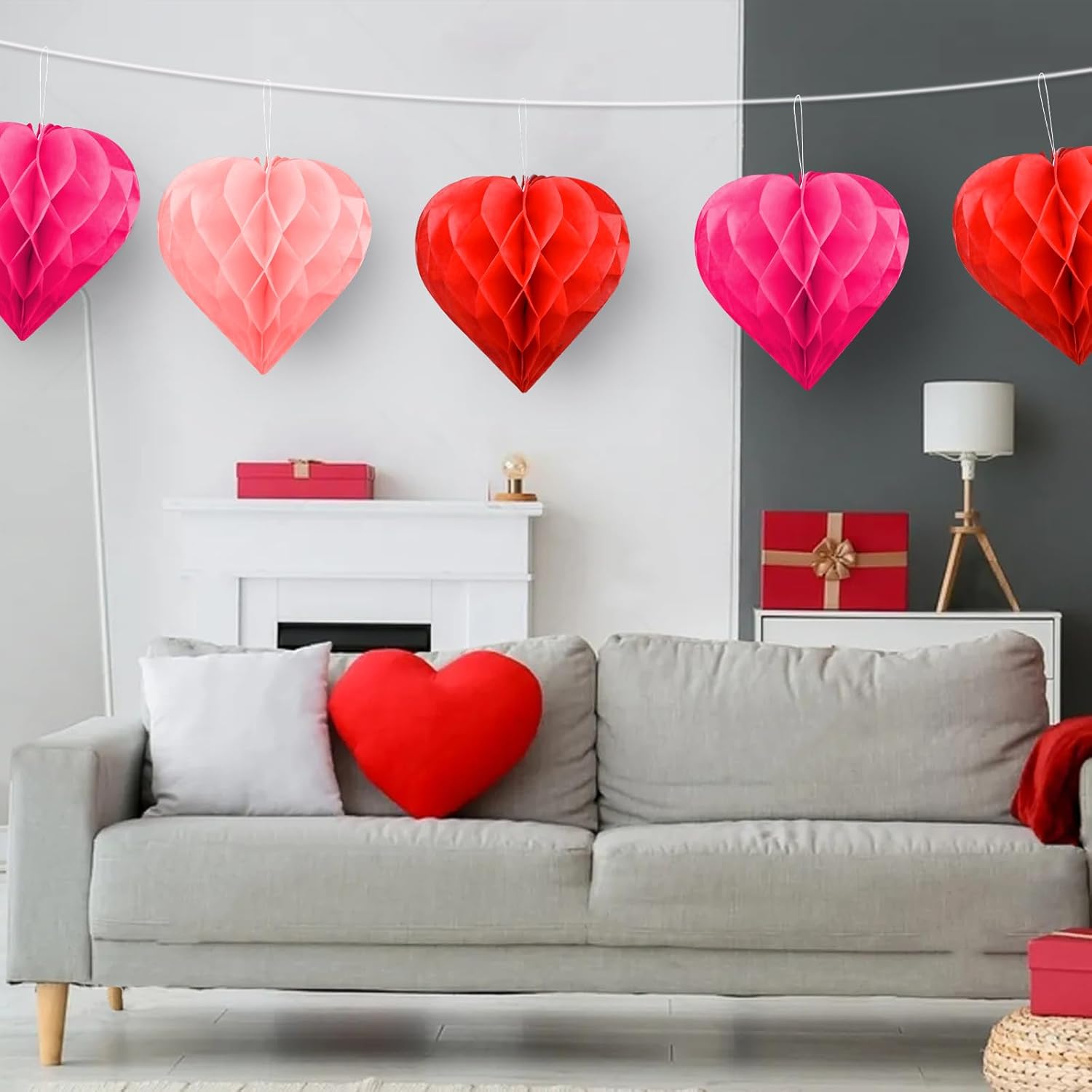 Valentines Day Tissue Pom Poms Decoration Set