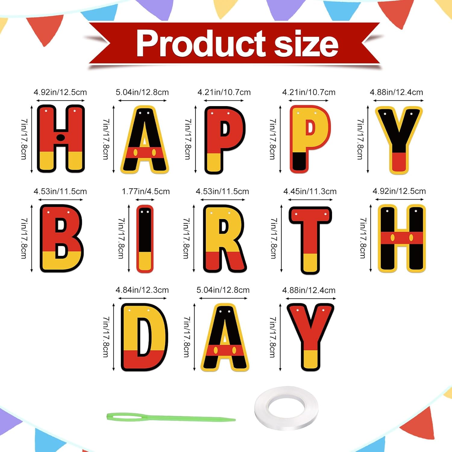 BOXOB Cartoon Birthday Garland Banner for Party Decorations