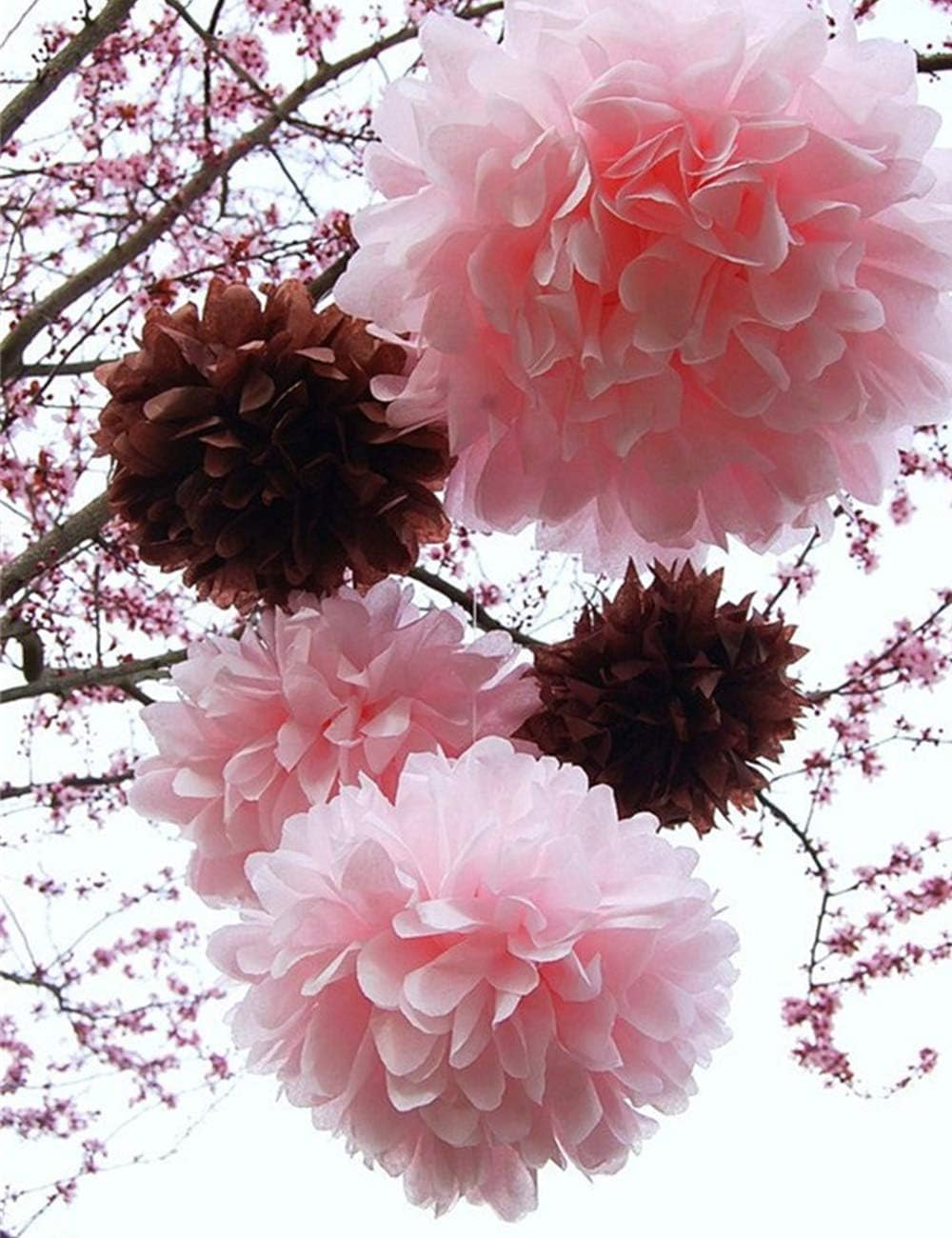 10pcs Pink Tissue Paper Pom Poms for Decorations