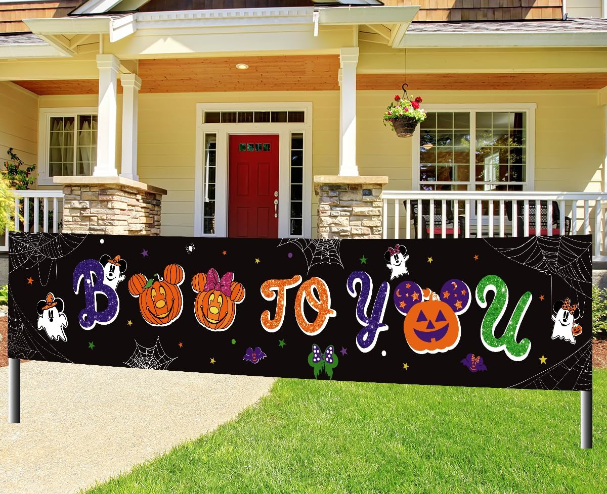 Mouse Theme Halloween Banner - Boo To You Yard Sign Decoration