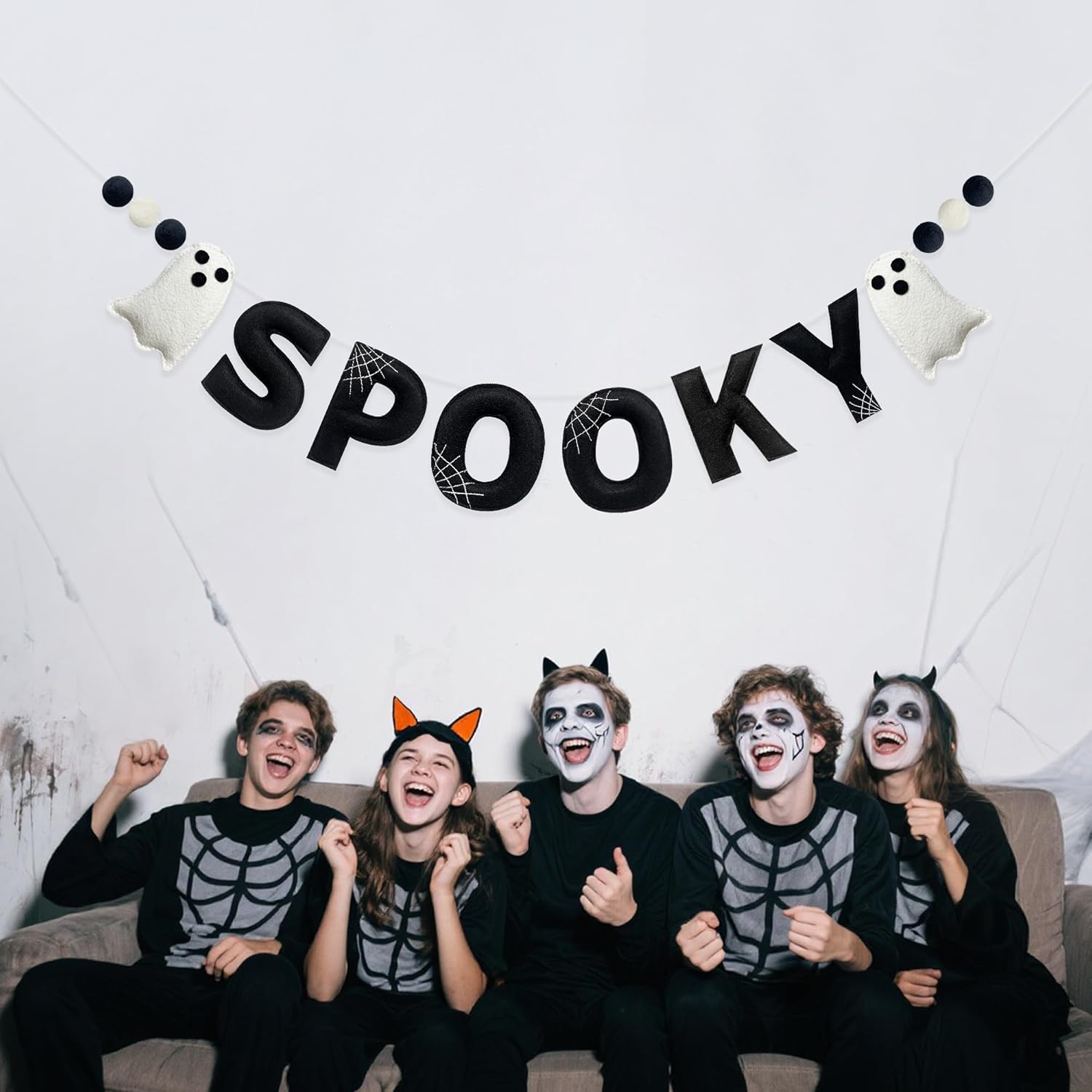 Halloween Decor Pre-Strung Felt Spooky Banner Garland