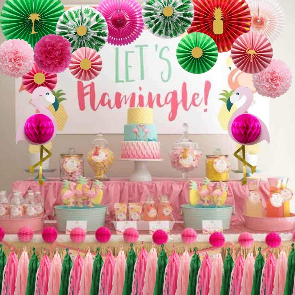 KAXIXI Tropical Flamingo Party Decor Set