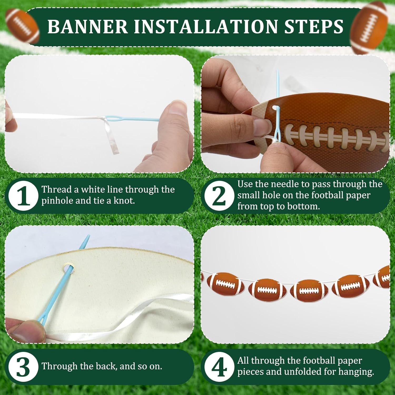 7 Serving Football Party Decorations Set