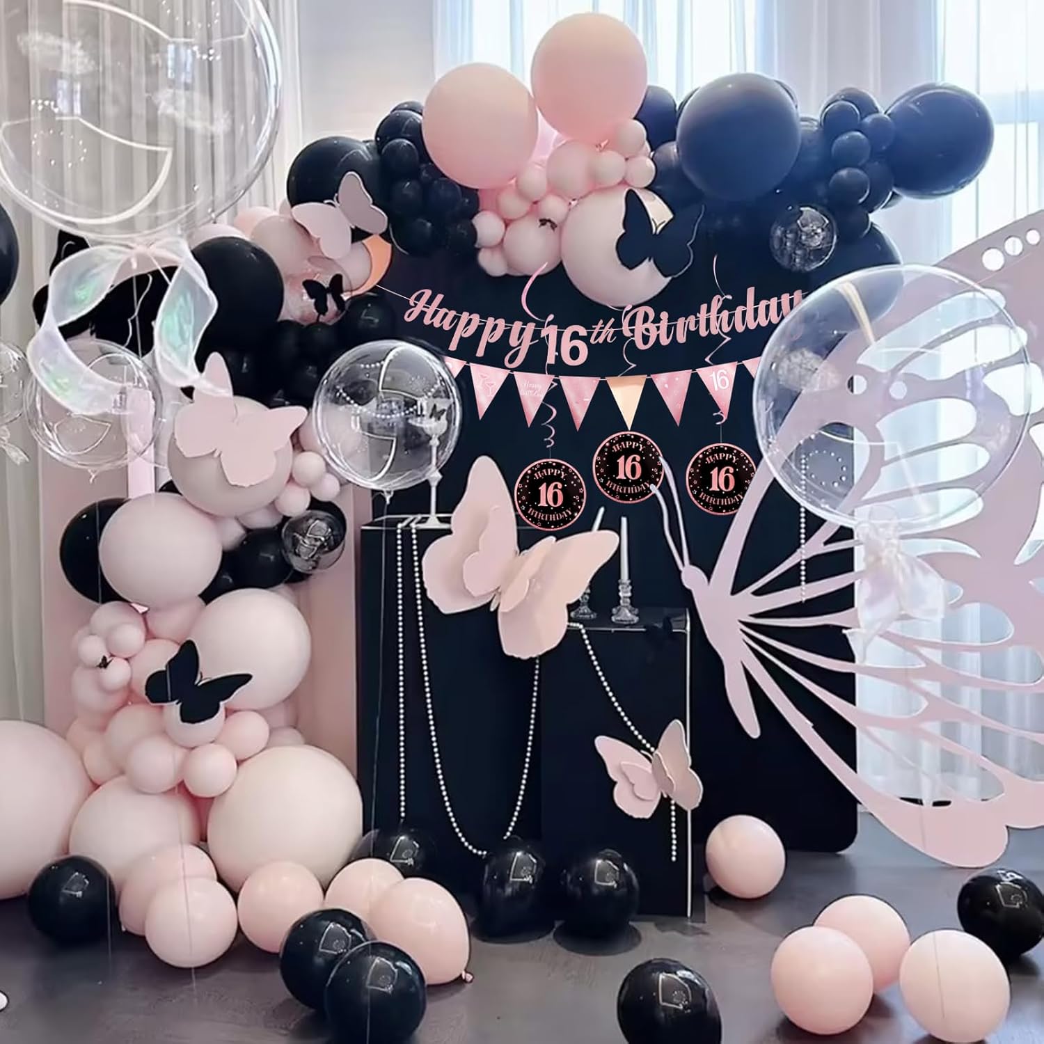 16th Birthday Decorations Set for Girls - Rose Gold