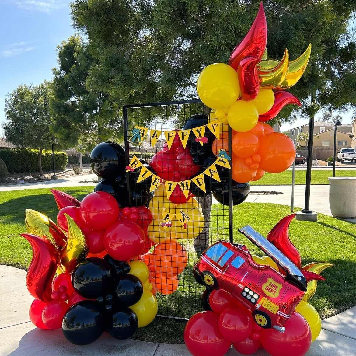 Fire Balloon Garland Arch Kit 144pcs Fire Themed Decor