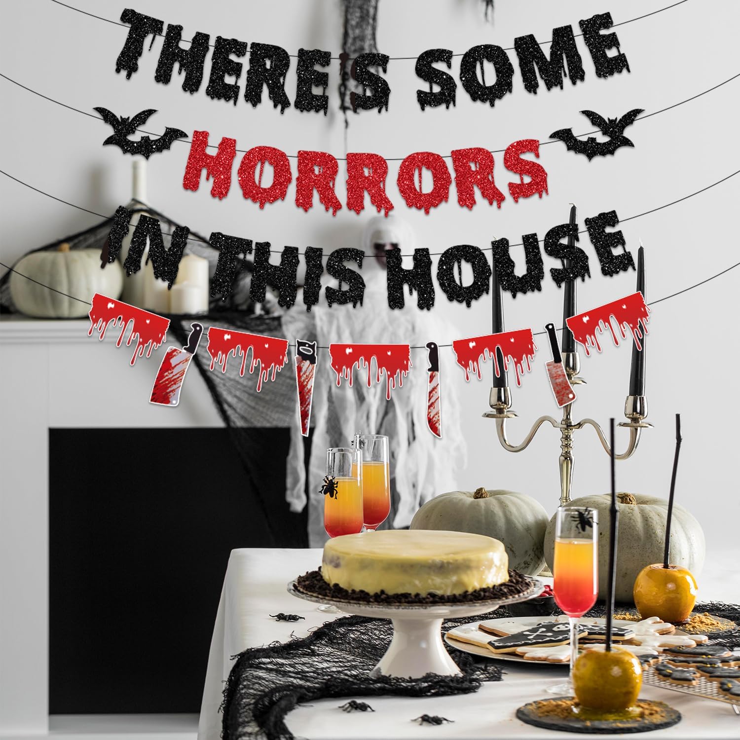 Biswiter Halloween Horror House Banner Decorations