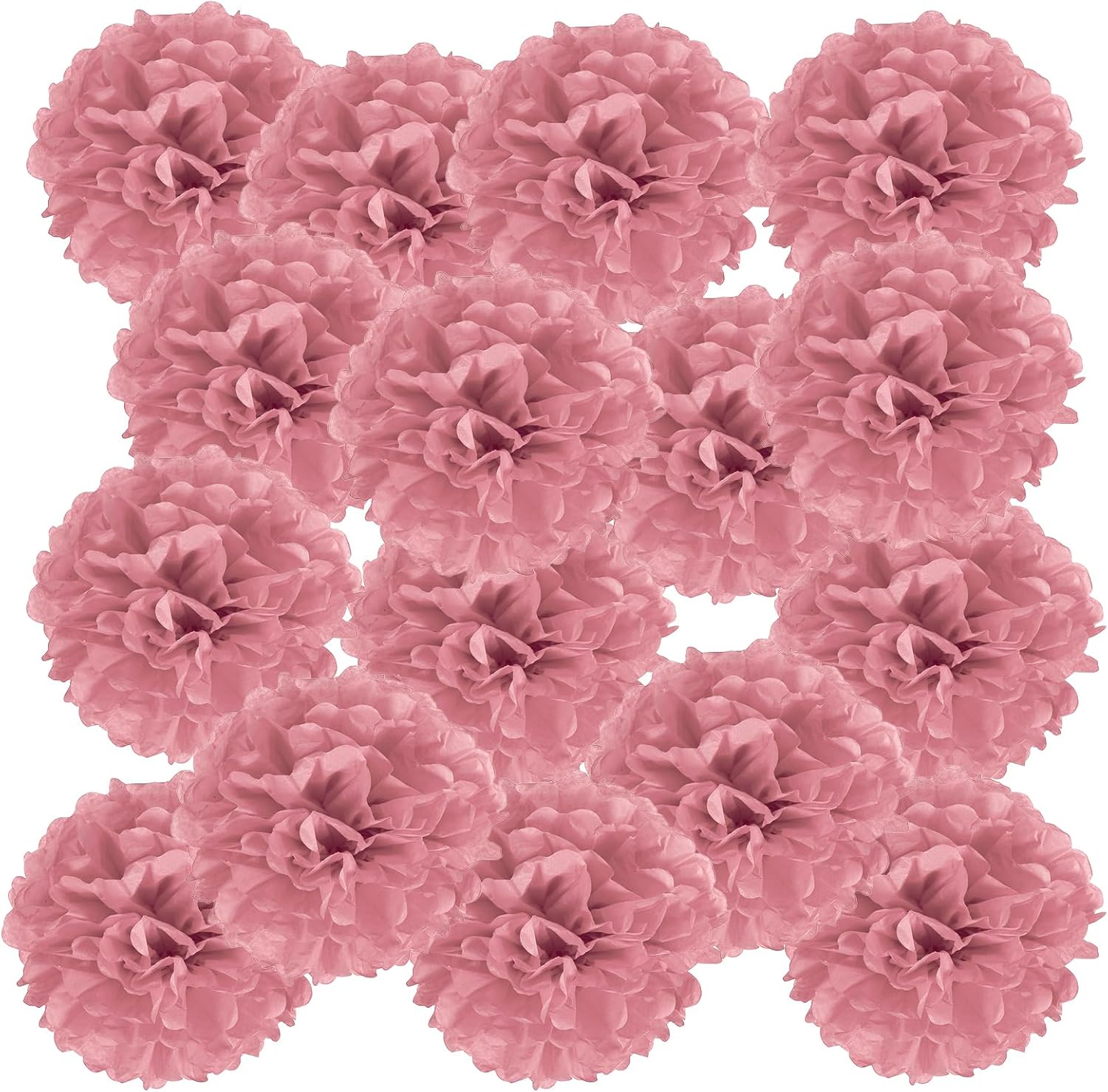 PATIKIL 4 Inch Tissue Pom Poms Flowers 20 Pack Grey Pink