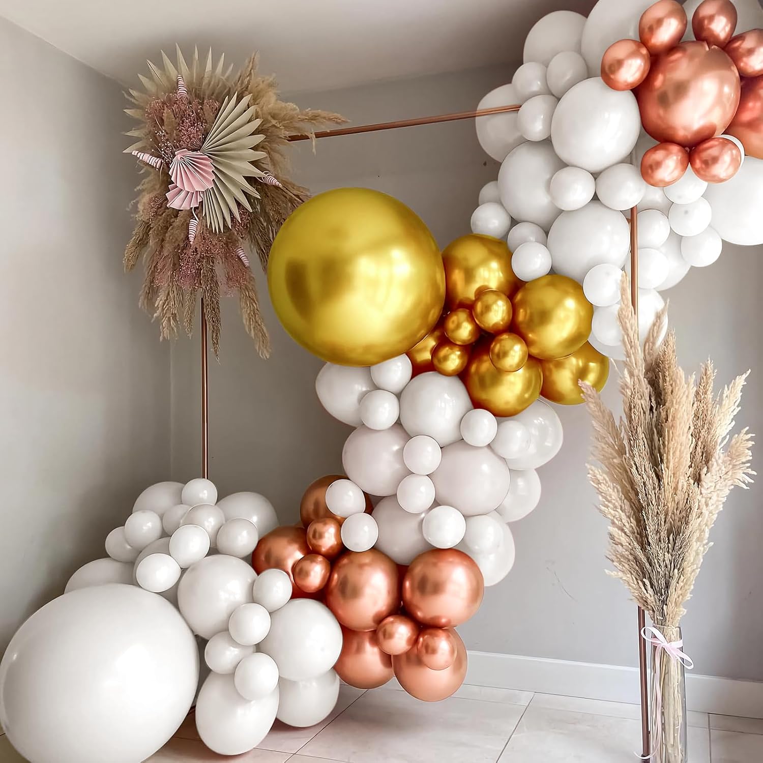 Rose Gold Confetti Latex Balloons 60PCS for Parties