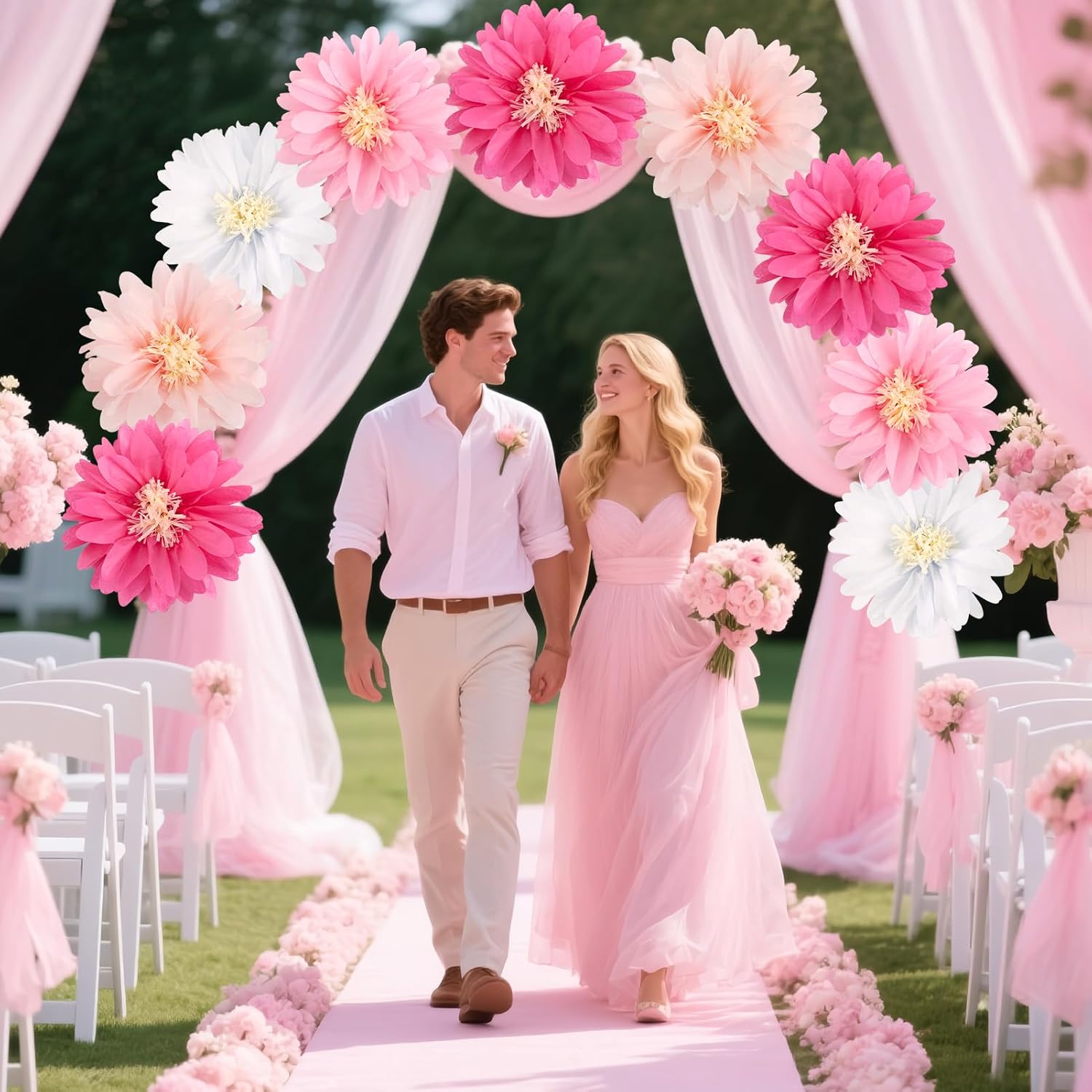 Easy Joy Daisy Tissue Paper Pom Poms Set