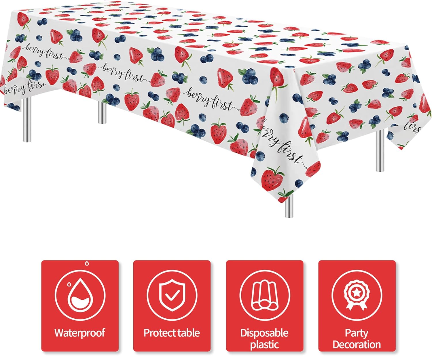 Berry First Birthday Tablecloth Set 3 Pack