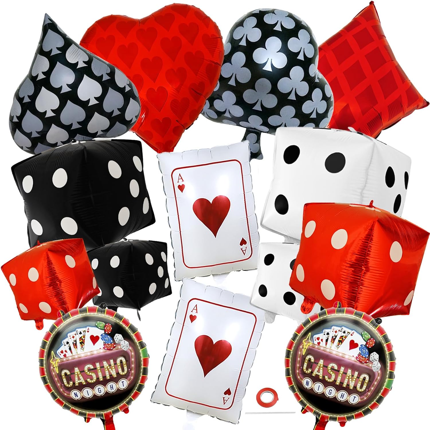 Casino Themed Balloons for Party Decorations 14 Pcs