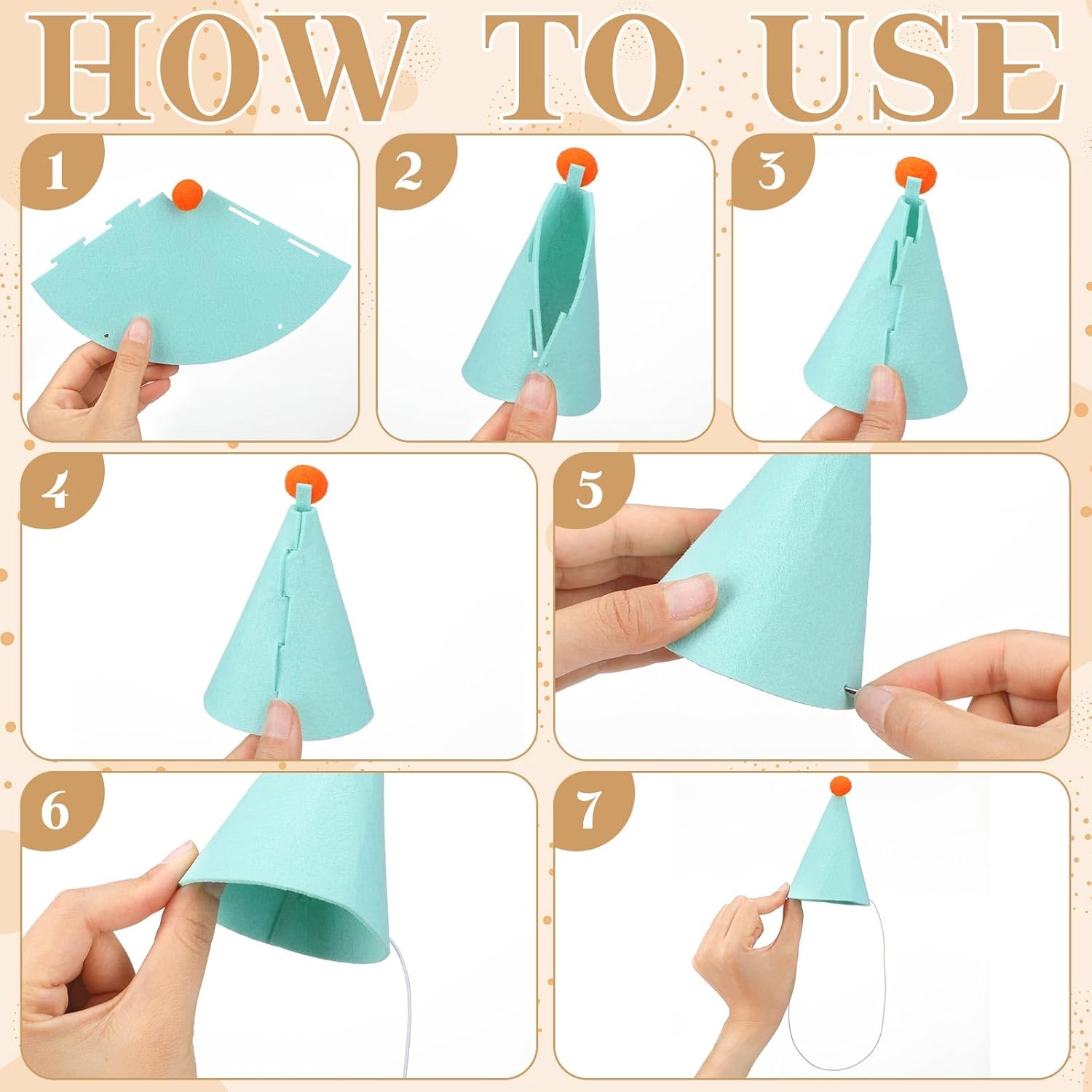 24 pcs Mini Party Hats for Stuffed Animals