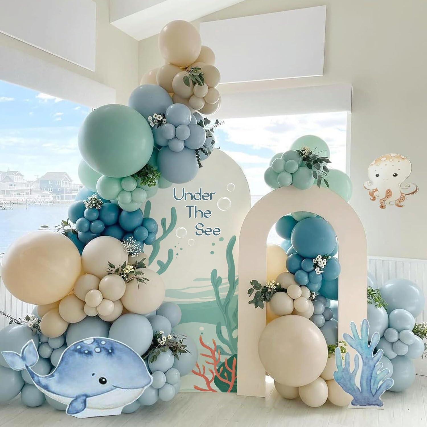 147pcs Ocean Themed Balloons Garland Arch Kit
