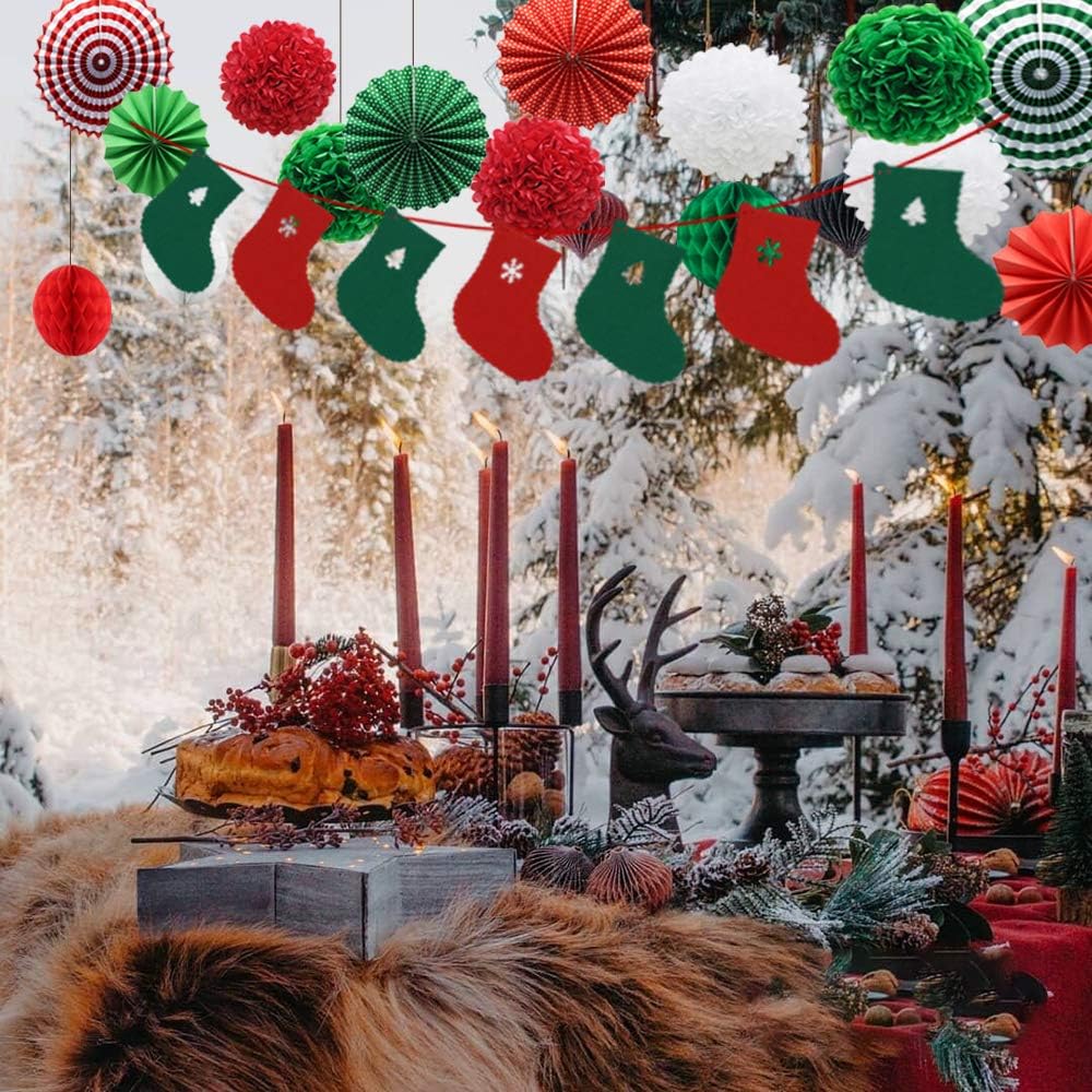 Christmas Decor Kit with Banners and Snowflake Garland