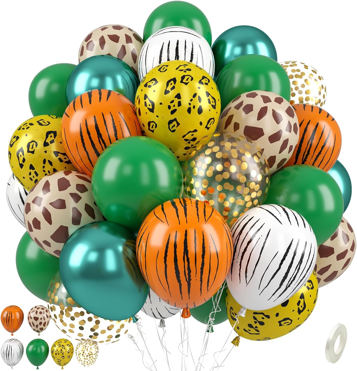Paready 50 Pack Animal Print Balloons for Party Decorations