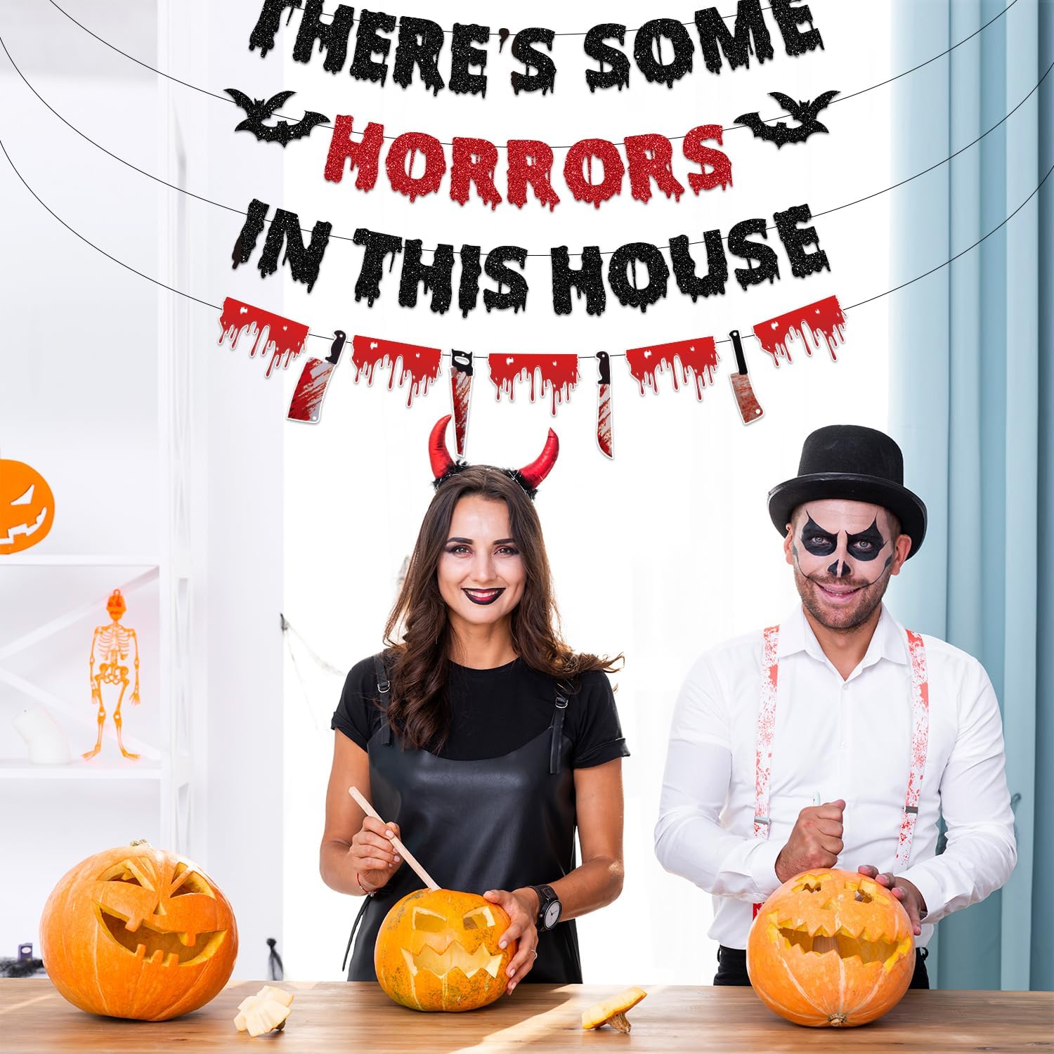 Biswiter Halloween Horror House Banner Decorations