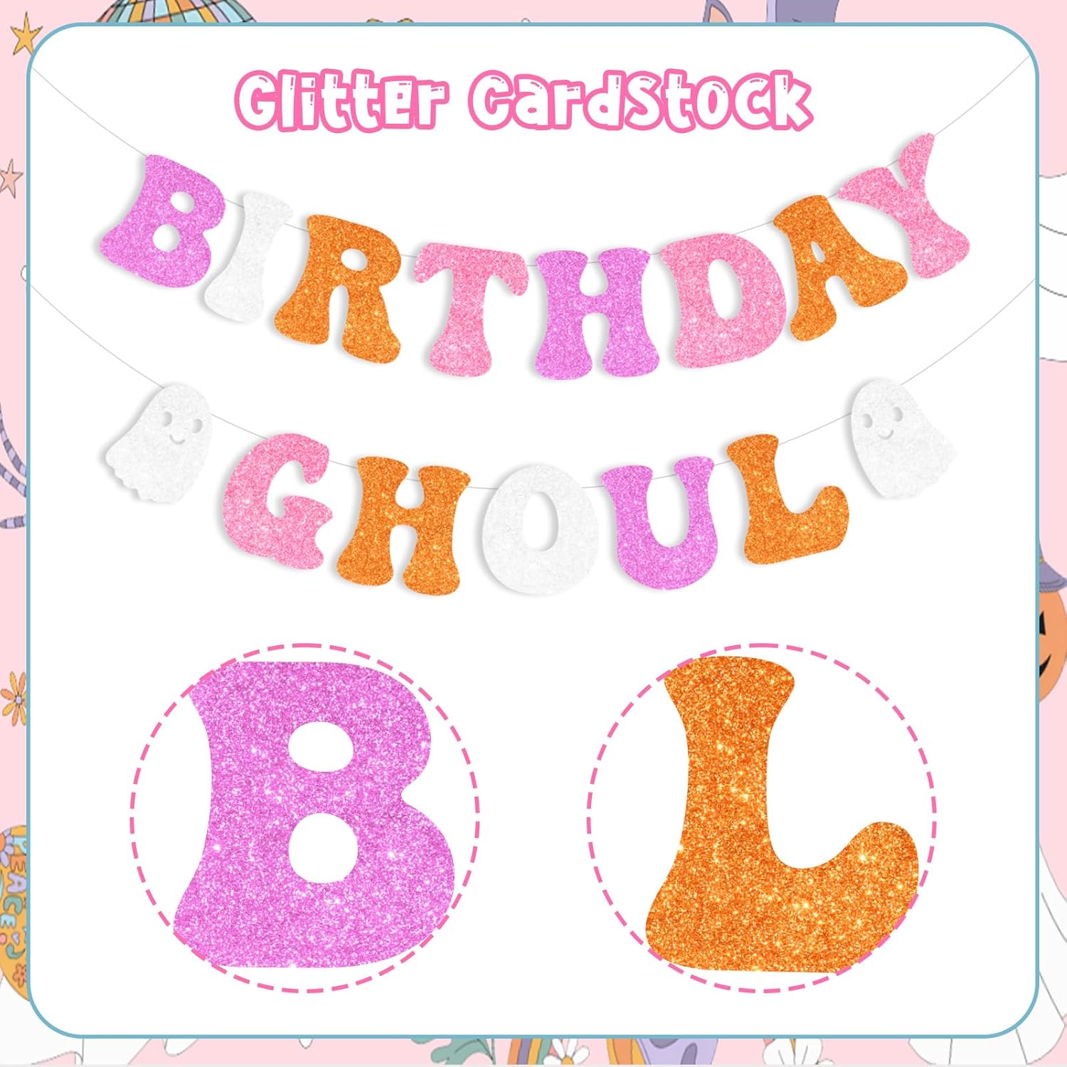 Sursurprise Retro Halloween Ghost Banner Decorations for Birthday Parties
