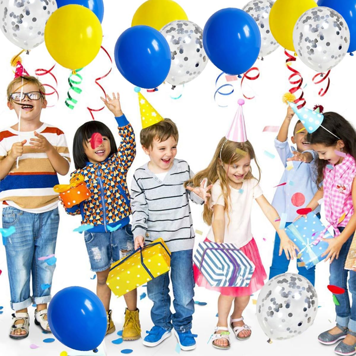 Royal Blue and Yellow Balloons Garland Arch 122PCS Decor Set